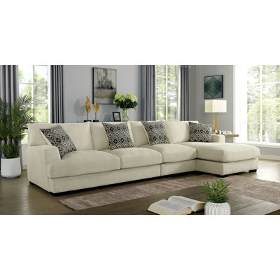 Ruthanne 146.25" Wide Chenille Left Hand Facing Modular Sofa & Chaise
