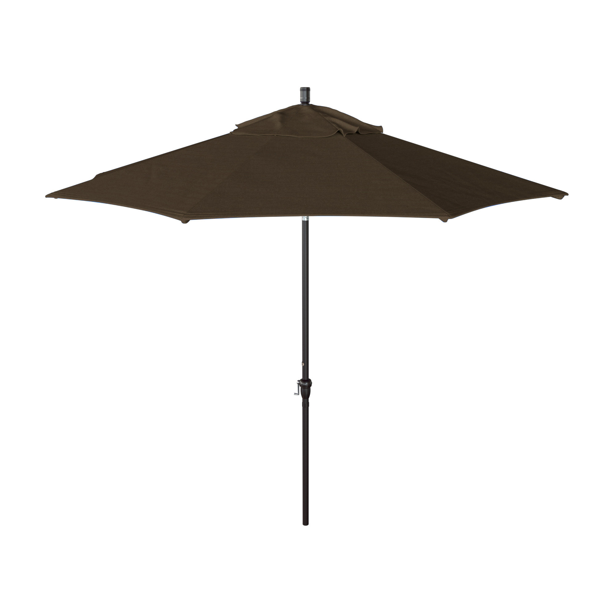Camry 9-Foot Bronze Aluminum Market Patio Umbrella With Crank Lift And Autotilt In Sunbrella®, Cocoa