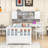 Twin Wood Platform Bed with Bookshelf, Chair, Desk and Drawer-1162048182