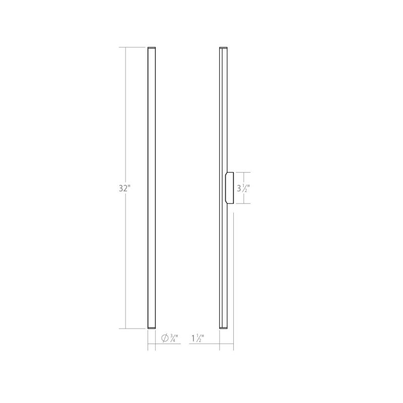 Fino™ 1 - Light LED Bath Bar, 3500K, Satin Black, 17 W