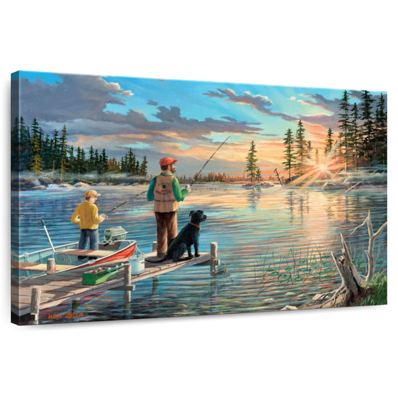 Fishing At Dawn, 24" H x 36" W