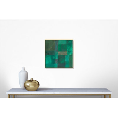 Emerald Inlays  Floater Frame Painting Print on Canvas