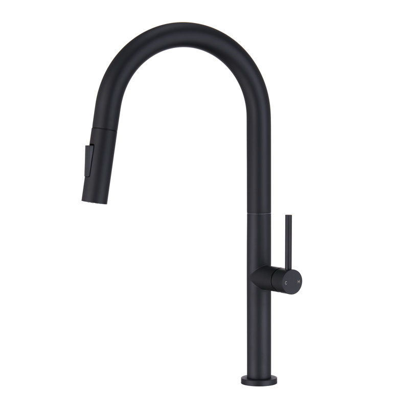 Mondawe Pull Down Kitchen Faucet, Matte Black