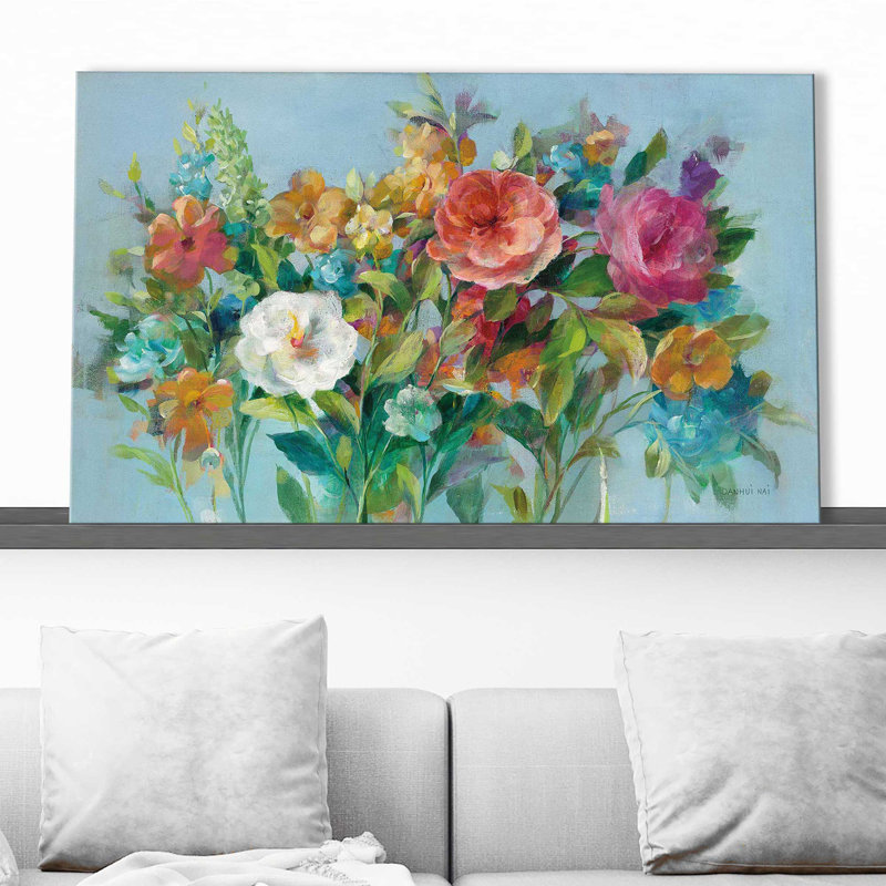 Country Florals - Peinture, Toile tendue, H 28 po x l 48 po x P 1,5 po