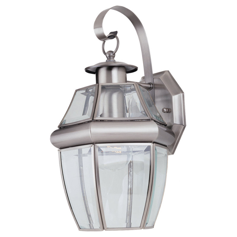 Lancaster One Light Outdoor Wall Lantern from Generation Lighting , Brushed Nickel
