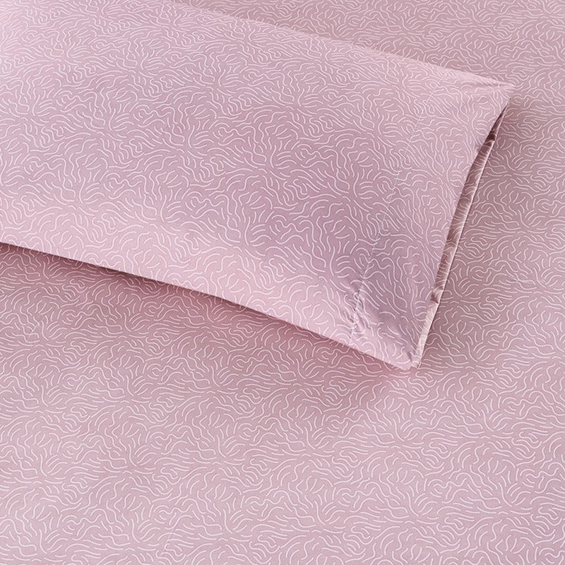 Ensemble de draps pour grand lit 4 pièces - 100% microfibre douce, lisse, gaie, imprimée, plissée pour une utilisation toute l'année 2