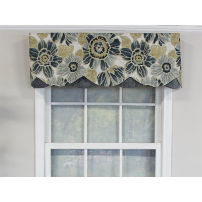Verona Cotton Blend Floral Scalloped Window Pelmet