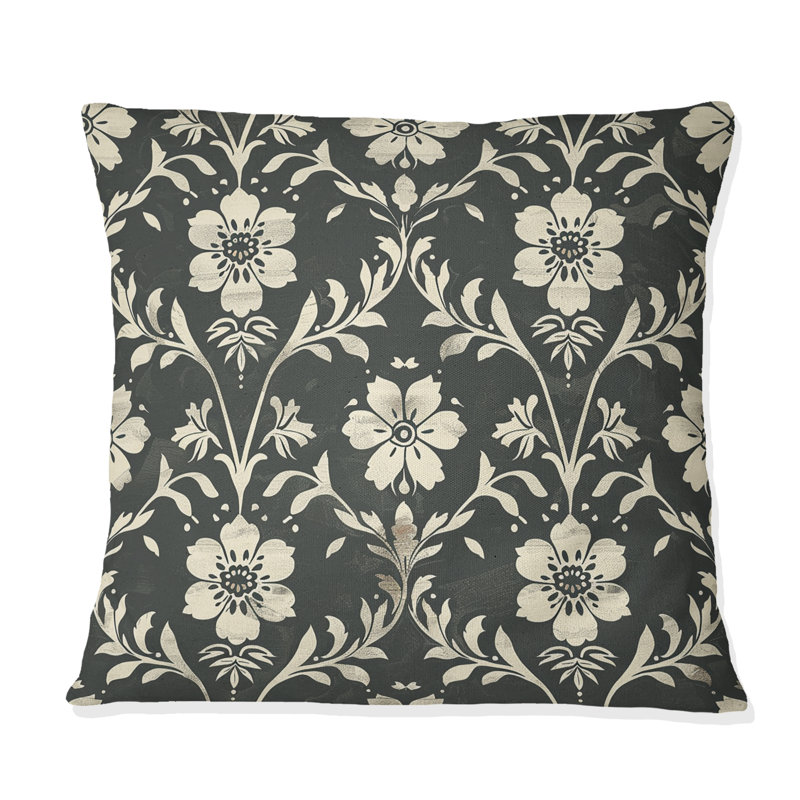 Coussin lombaire gris foncé Farmhouse Charm III, H 16 po x l 16 po, Carrée