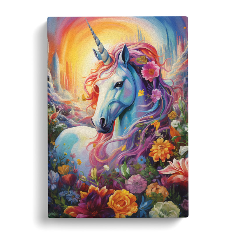 Unicorn Colour Field Art - Wrapped Canvas, 60cm H x 40cm W x 3cm D