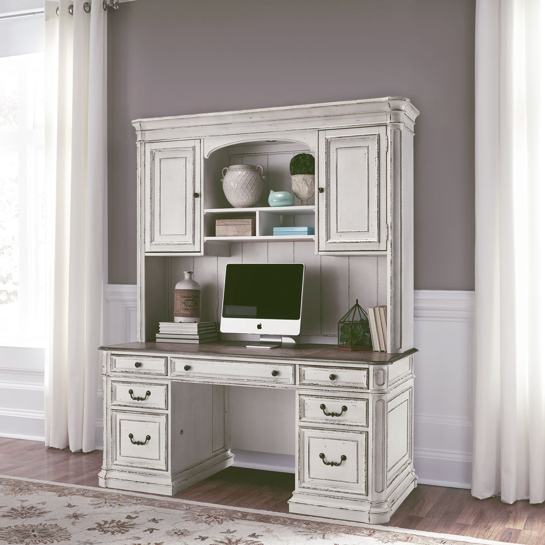 Colchester Standing Desk Office Set with Hutch Laurel Foundry Modern Farmhouse®