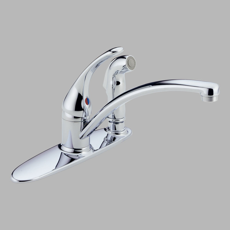 Single Handle Kitchen Faucet with Integral Spray, Chrome