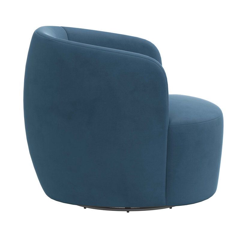 Maya Swivel Chair In Boucle, Classic Ocean Velvet