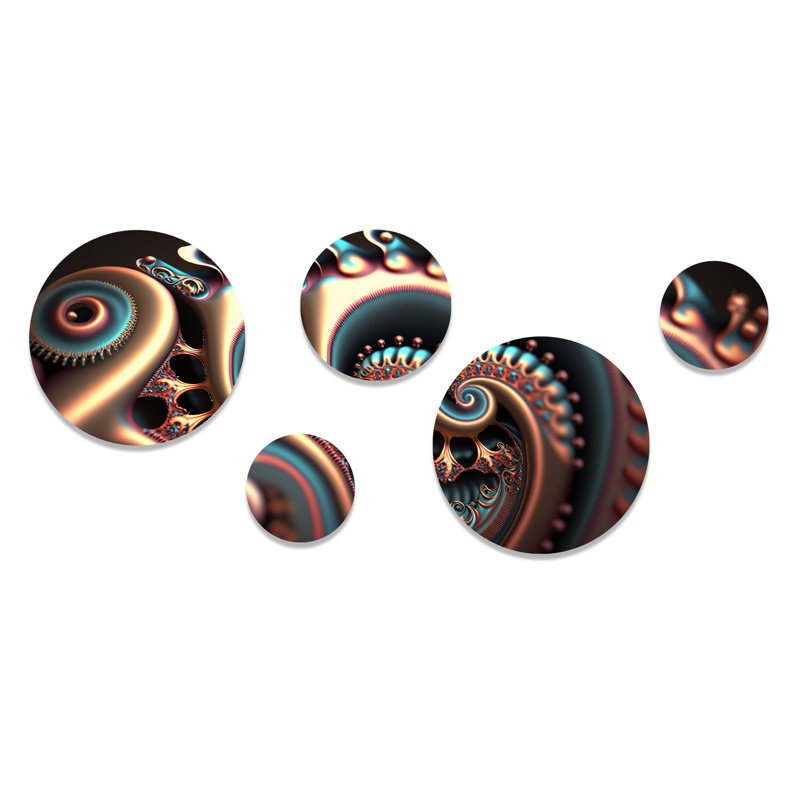 Pastel Fractal Spiral Universe IV - Modern Geometric Metal Wall Décor