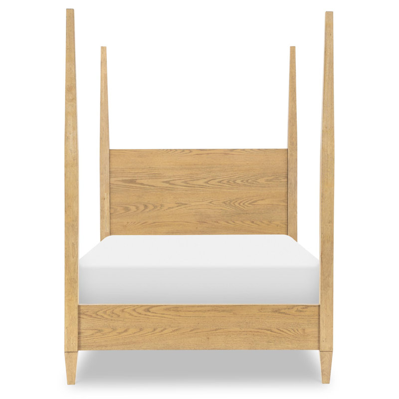Lit à baldaquin 4/6 Today's Traditions par Trisha Yearwood Home - Finition hickory, placage de chêne, pieds fuselés, quincaillerie bronze huilé - Mobilier de chambre à coucher classique et contemporain pour jeunes