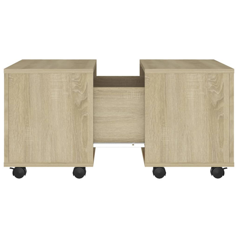 Godart Wheel Coffee Table with Storage, Sonoma Oak