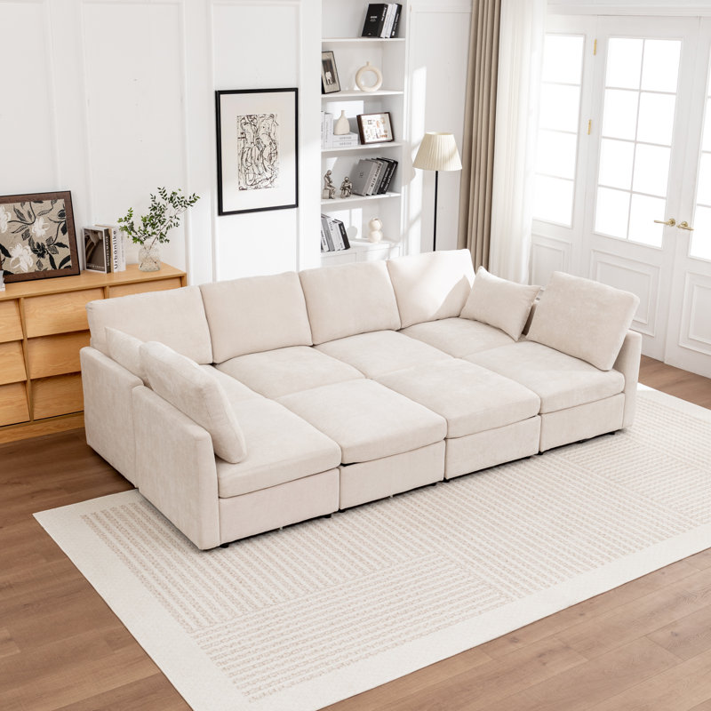 Canapé-lit modulaire 8 pièces Wilroy, Beige