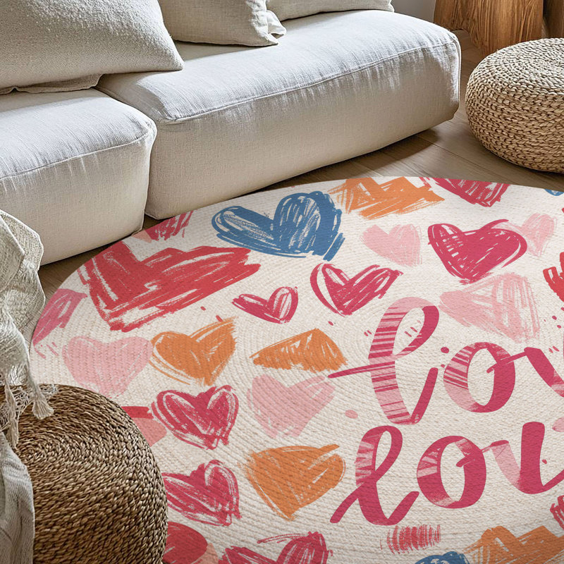 Tapis tressé romantique, Rond 5 pi