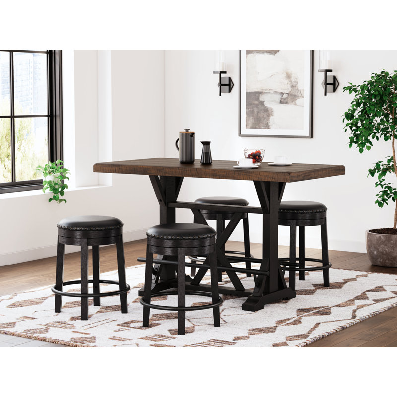 Table de salle à manger à hauteur de comptoir Valebeck et 4 tabourets de bar