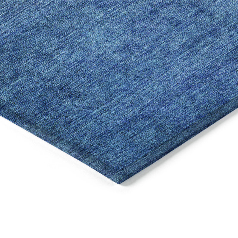 Tapis intérieur lavable 3 pi x 5 pi bleu et bleu marine dégradé