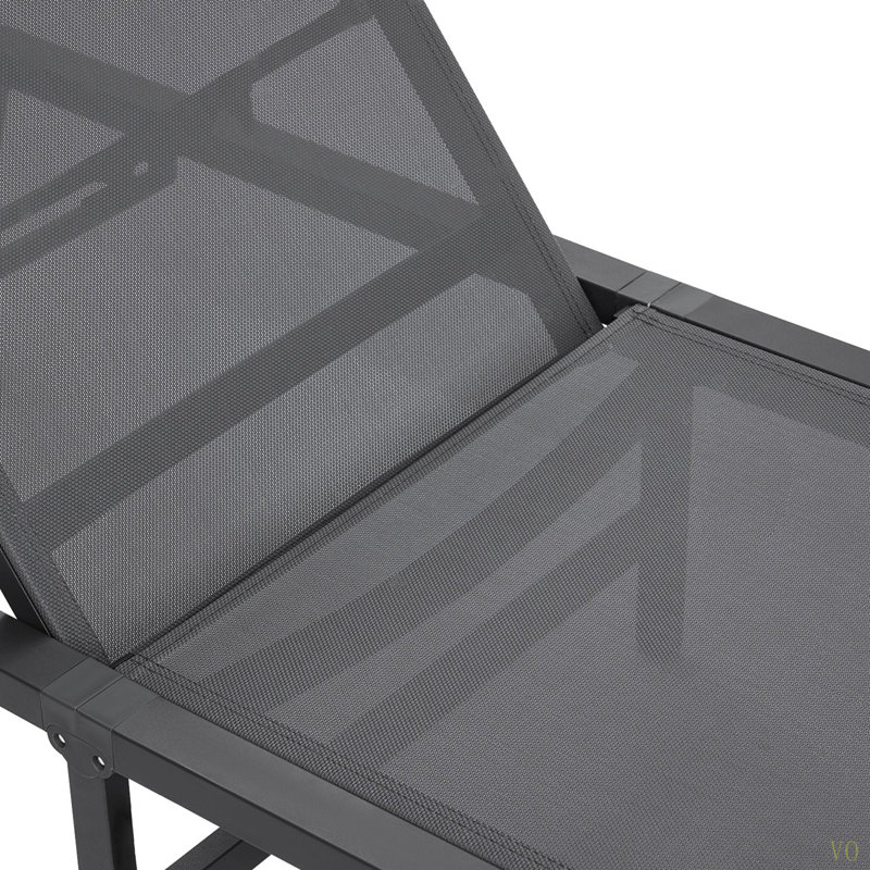 Méridienne pour chaise longue d'extérieur réglable à 5 positions 2 pièces