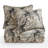 Victoria Smoky Damask Washed Linen Romantic Modern Traditional 3 Piece Comforter Set-58274375