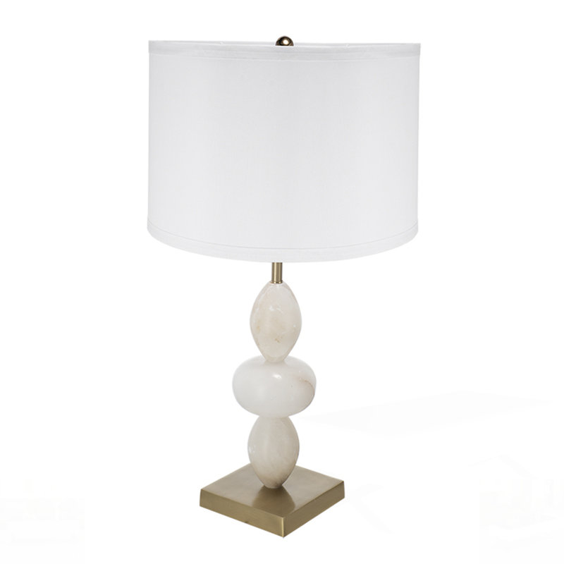 Lampe de table ronde à trois niveaux avec abat-jour tambour