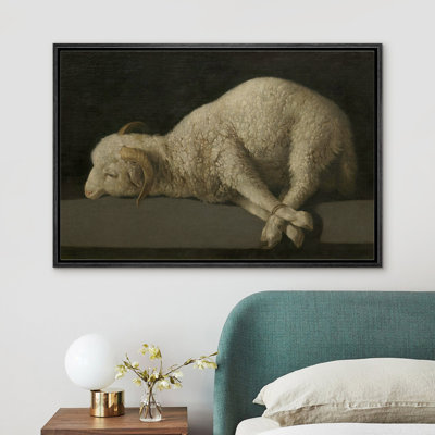 Religious Francisco de Zurbaran Agnus Dei Baroque Animal Painting, Minimalist Modern Wall Pictures, Giclee Canvas Digital Print Framed Wall Art
