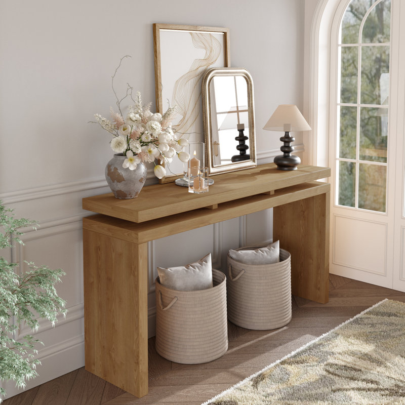 Mariany 60" Console Table, Antique Brown