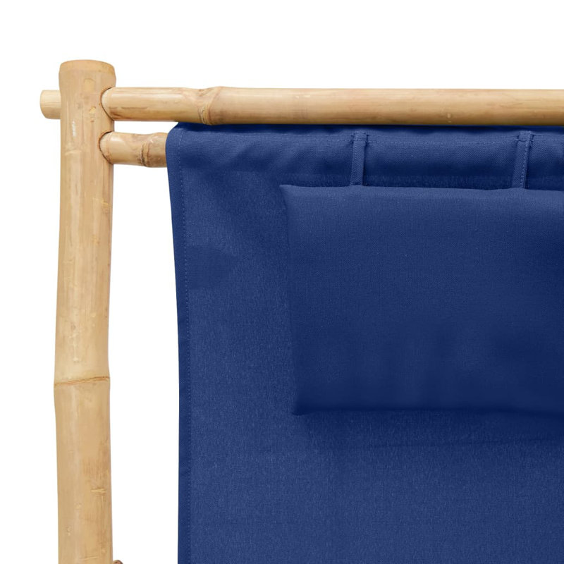 Minonk 106cm Long Reclining Bamboo Single Chaise, Navy Blue