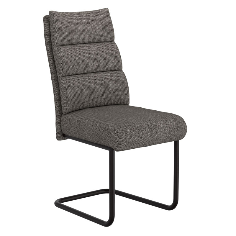 Ensemble de 2 chaises de salle à manger Linda, gris anthracite et noir, Gris anthracite