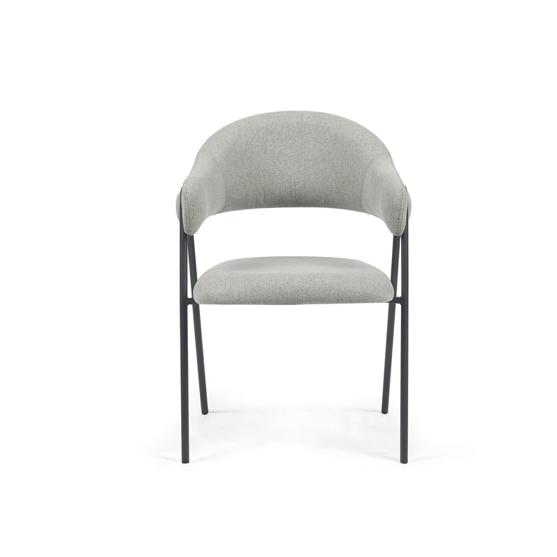 Noah Set of 2 Velvet Dining Chairs, Dark Grey