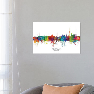 Stuttgart Deutschland Skyline by Michael Tompsett - 1 Piece Wrapped Canvas Painting