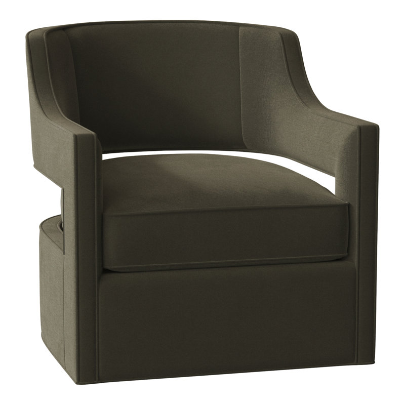 Phoebe Upholstered Swivel Armchair, 9953 Loden Polyester