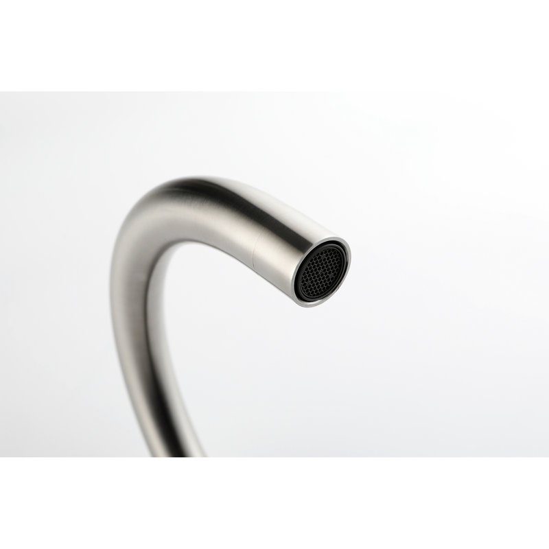 Brushed Nickel Tub Filler With Handheld Shower, 360 Degree Swivel Spout, Floor Mounted, And Attractive Faucet In Mounted Decorative