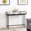 Table de console d'entrée moderne avec prises électriques et ports USB, table de canapé étroite avec structure en métal et plateau en bois d'ingénierie-1308289113-1308289114
