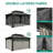 Outdoor Metal Hardtop Patio Gazebo with Privacy Curtain and Mosquito Netting-88547959
