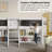 TWIN SIZE WOODEN LOFT BED IN WHITE-1420488017