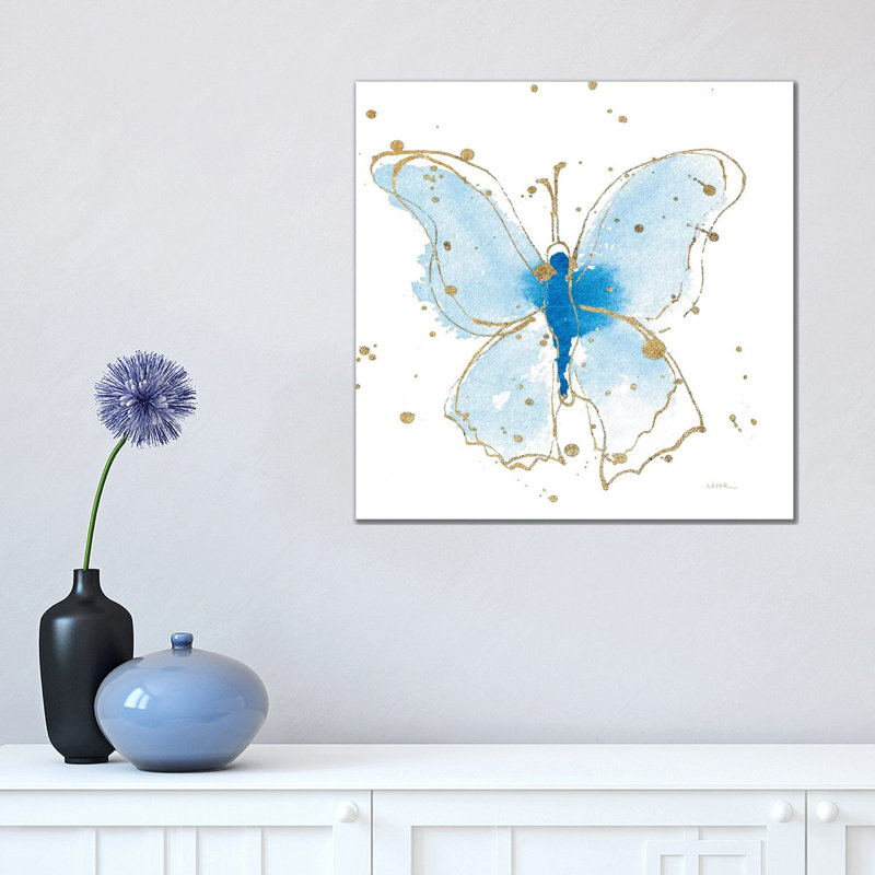 Gilded Butterflies V by Shirley Novak - Wrapped Canvas Painting, 45.72 cm H x 45.72 cm W x 3.175 cm D