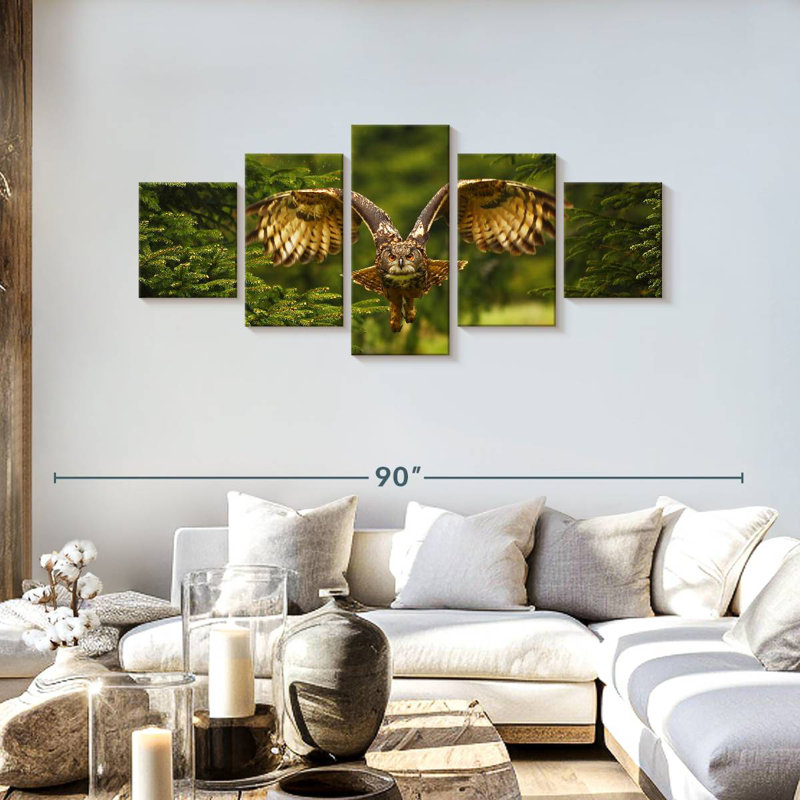 Flying Eurasian Owl, 30" H x 68" W