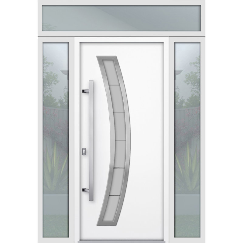 Deux 96'' Front Entry Doors, 96" H x 68" W x 3.25" D, Left Hand/Inswing, White