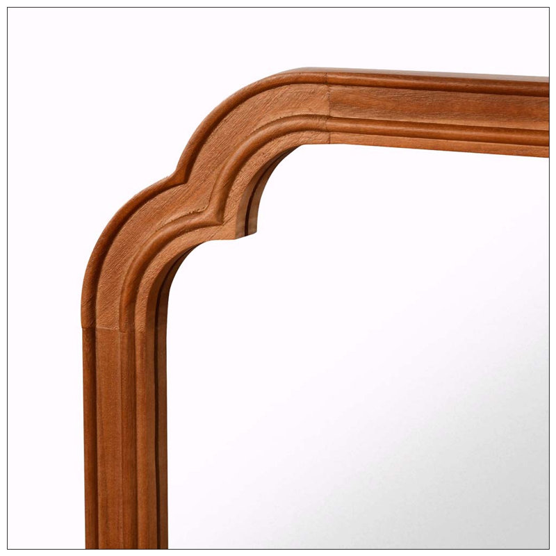 Solid Wood Frame  Mirror, Yellow Brown