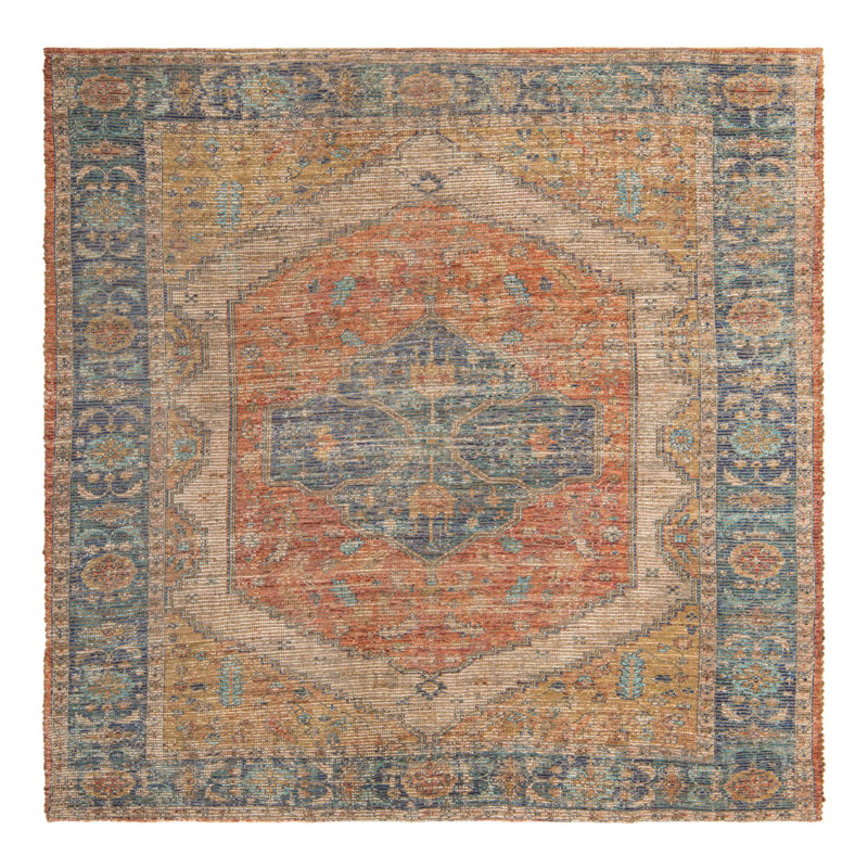 Tapis Watkin - orange / jaune, Carré 7 pi 10 po