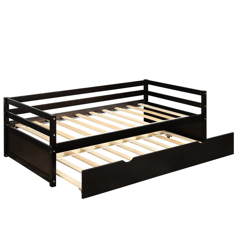Lit de jour simple avec lit gigogne escamotable - Fabrication en bois pour cadre de chambre à coucher
