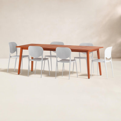 Anautica 85" Eucalyptus Patio Dining Set
