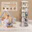 Bibliothèque classique blanche rotative à 5 niveaux, panneau de fibres à densité moyenne et rangement vertical en fer 360 ° pour la chambre à coucher et le salon-129225617-129225614