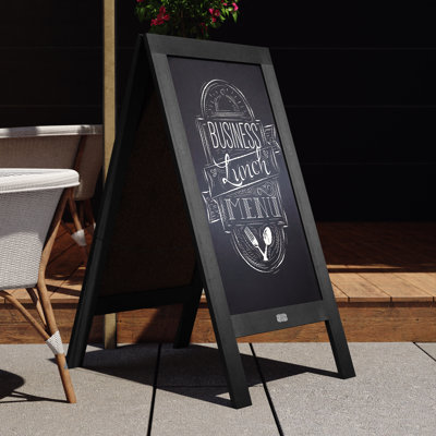 Wood A-Frame Magnetic Chalkboard Set with Markers, Stencils, and Magnets