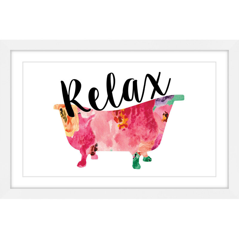 «Relax Tub» par Diana Alcala - reproduction d'art sur papier encadrée, H 20 po x l 30 po x P 1,5 po