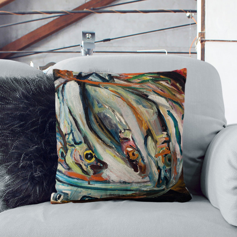 Dead Fish Square Throw Cushion, 40cm H x 40cm W x 15cm D