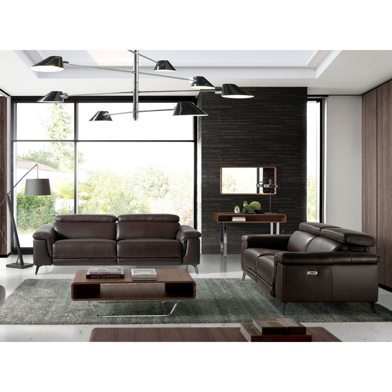 seater leather relax sofa, 2, Chocolate, 103cm H x 170cm W x 99cm D
