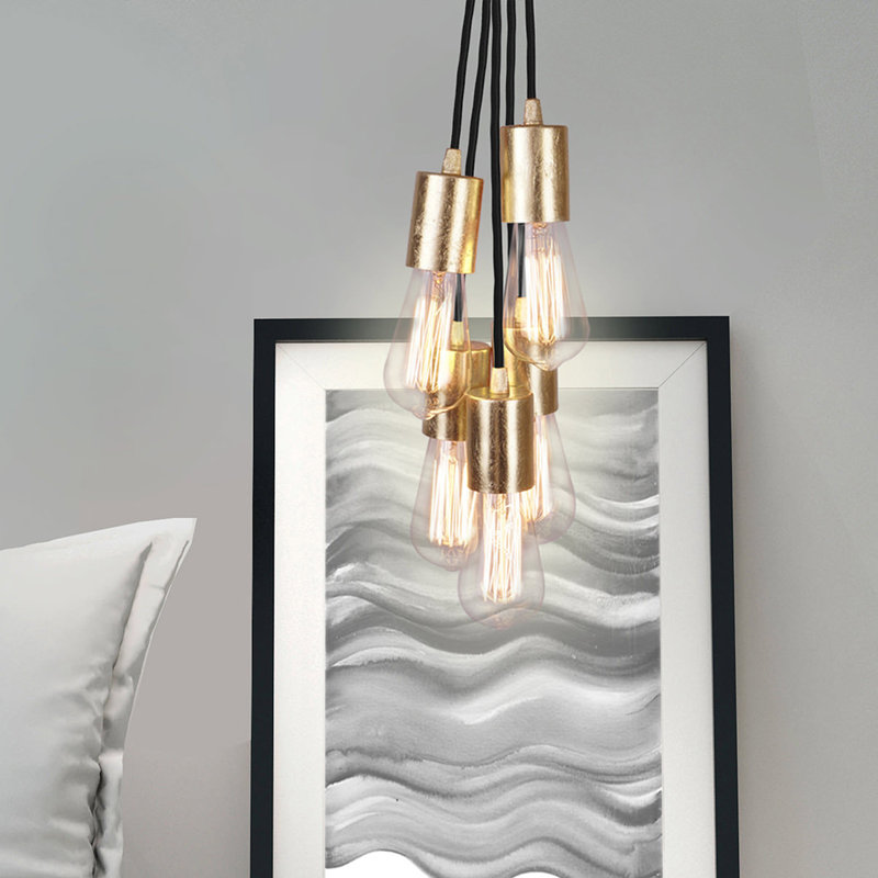 Alec 5 - Light Cluster Pendant, Black/Gold